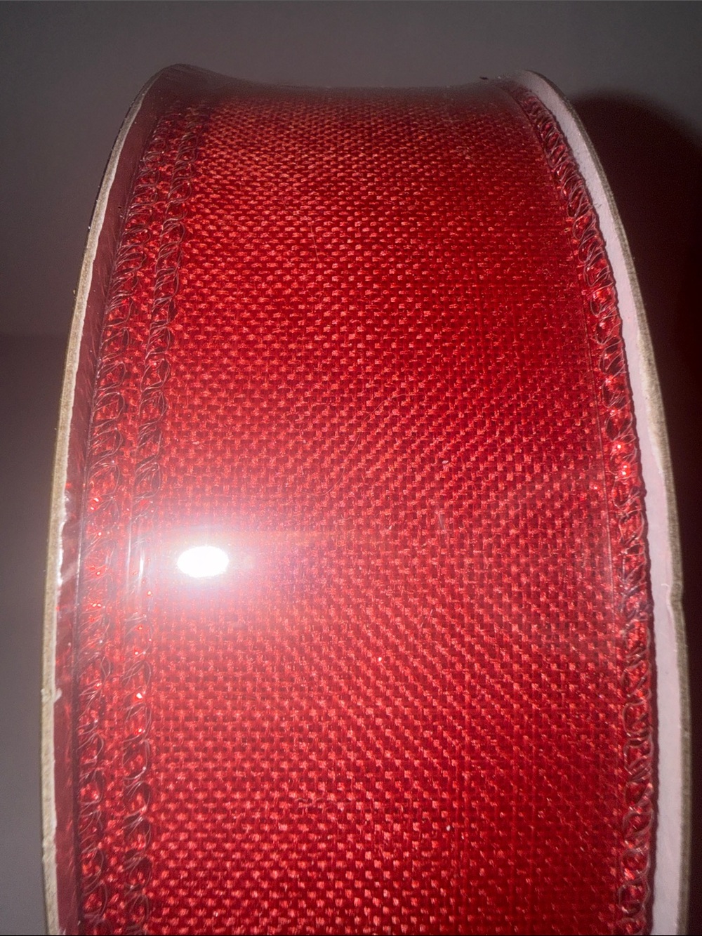 Wired Edge Decorative Ribbon in Red for Crafts & Gift Wrapping - Picture 4 of 6